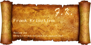 Frank Krisztina névjegykártya